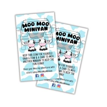 Imagem de Moo Moo Minivan Duck Jep para Van Cards Tags | 50 unidades 5 x 8,9 cm SUV Car Game You been Ducked for Honda Mom Estatueta de vaca de borracha