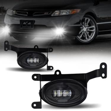 Imagem de Luzes de halogêneo para Honda Civic Coupe 2DR 2006 2007 2008, faróis de neblina com interruptor, chicote de fiação, substituição da luz de direção do para-choque dianteiro