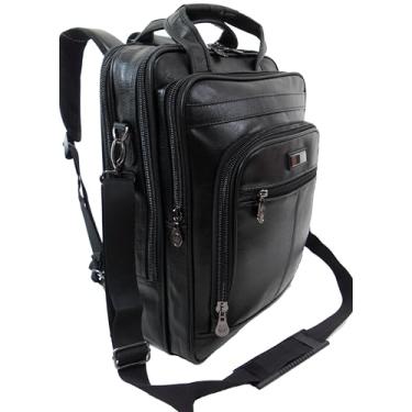 Imagem de Bolsa Pasta Transversal Mochila De Costas Notebook Executiva Social Impermeável Resistente Masculina Feminina (Preta)