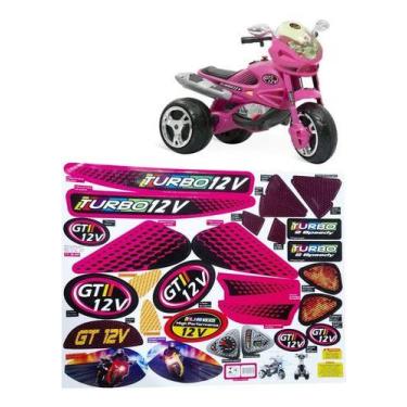 Imagem de Cartela De Adesivo Da Moto Gt2 12v Da Bandeirante Cor Rosa, Rosa
