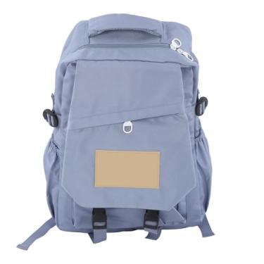 Imagem de Mochila para Laptop, Mochila de Nylon Estilo Casual, Bolsa Escolar Leve Com Vários Bolsos, Mochila para Laptop de Viagem de Grande Capacidade (Azul)