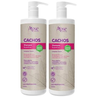 Imagem de Kit 2 Shampoo Nutritivo Cachos Apse Apice Limpeza Suave Vegano Cabelo 