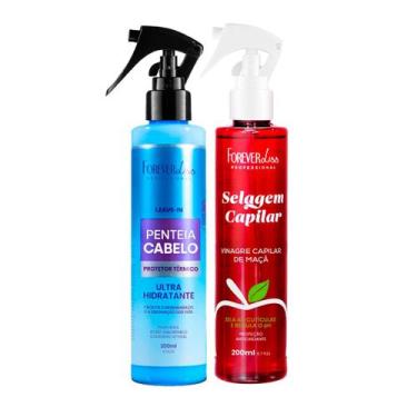 Imagem de Kit Vinagre Capilar Maçã e Penteia Cabelo 200ml Forever Liss - Forever