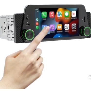 Imagem de Kit Central Multimídia Sem Fio Wireless Carplay 1 Din Bluetooth 5 Pole