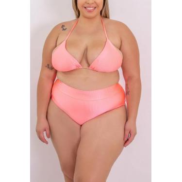 Imagem de Biquini Feminino Plus Size Top Cortininha Calcinha Hot Paint Cos ALto 