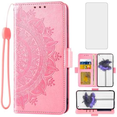 Imagem de Asuwish Capa para celular Nothing Phone 1 One Wallet Cover Protetor de tela de vidro temperado porta-cartão de crédito flip bolsa alça de pulso suporte fólio cordão slot acessórios para celular