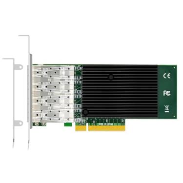 Imagem de GLOTRENDS ST7219 Placa de rede Ethernet SFP+ de 4 portas 10G com controlador Intel X710-BM1, interface PCIE 3.0 X8, suporta Windows 11/10/Windows Server/Linux/ESX/VMware ESXi (não suporta Mac OS)
