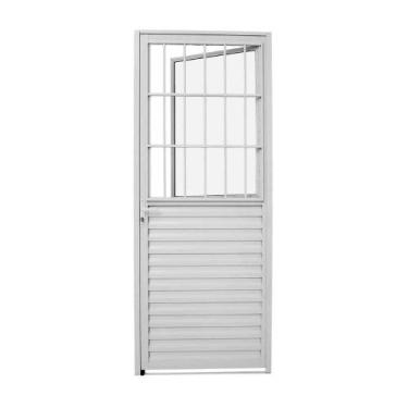 Imagem de Porta Social de Giro em Alumínio Postigo 215 x 87 x 3,15 cm Direita Al