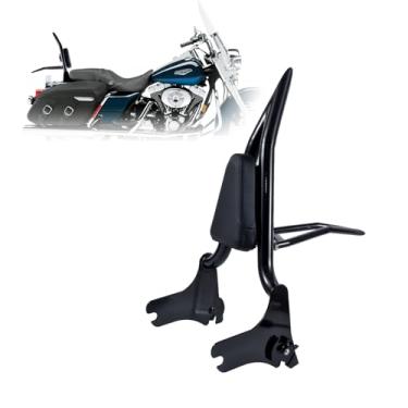 Imagem de Kinglemc Suporte de bagagem ajustável Sissy Bar encosto de passageiro com trava para Harley Touring Road King Street Glide Road Glide Electra Glide CVO FLHR FLHX FLHT FLTR (para turnês 1997-2008)