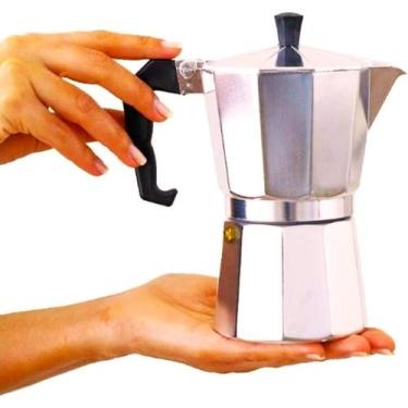 Imagem de Cafeteira Manual MOKA Italiana de Alumínio Rápido E Prático Café Expre