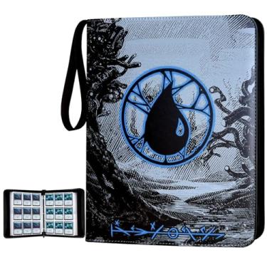 Imagem de MTGPRO 9 Pasta De Bolso Para Cartas, 720 Pasta De Bolso Dupla Face Para Cartas Colecionáveis, Álbum De Colecionador De Cartas De Pu Premium, Pasta De Cartas Para Mtg/Ygo/Ptcg/Cartas De Jogo (Azul)