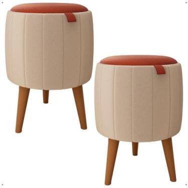 Imagem de Conjunto de Puff gourmet moderno banqueta Moisés para sala, quarto ou 