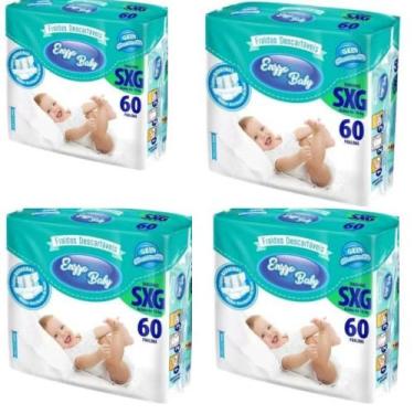 Imagem de KIT 4 PCT Fraldas Descartáveis Atacado Barato Enzzo Baby Pacotão Todos