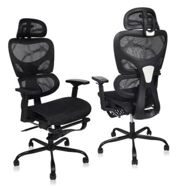 Imagem de YESOP Cadeira Ergonômica Cadeira De Escritório Ajustável Encosto Ajustável De 90 A 130 Graus Cor Preta