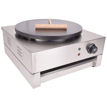 Imagem de Máquina de Crepe Elétrica antiaderente de Aço inoxidável, 1700W, 110v, KOUWO, Prateado