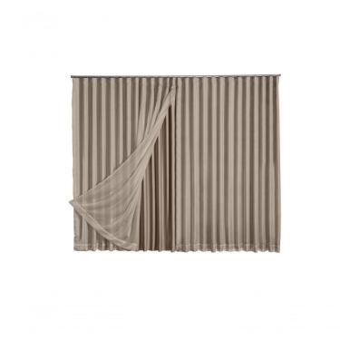 Imagem de Cortina Blackout Com Voil 3,00x2,30 Para Trilho Duplo Palha