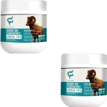 Imagem de 2 Creme Hidratante Fashion Cosméticos Sebo de Carneiro Ureia 10% Pote 