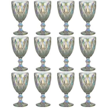 Imagem de Jogo 12 Taças de Vidro 325ml Diamond Lyor Furta Cor Servir Água Suco Drinks