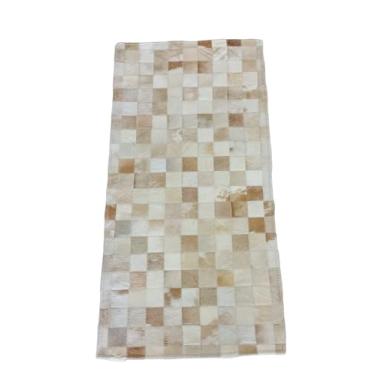 Imagem de Tapete De Couro Natural Legítimo Costurado 1,50 x 1,00 M (Bege Mesclado)