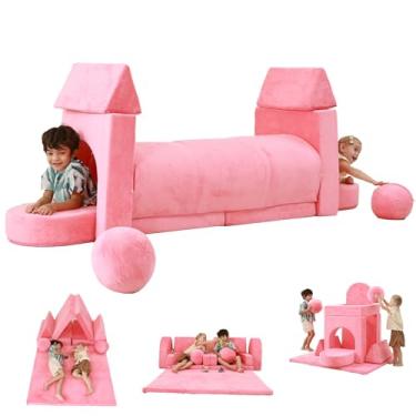 Imagem de AIKSIWAI Sofá infantil com grande tapete de engatinhar, sofá modular conversível para meninos e meninas ou animais de estimação, sofá infantil para crianças inspiradoras, versátil e imaginativo,