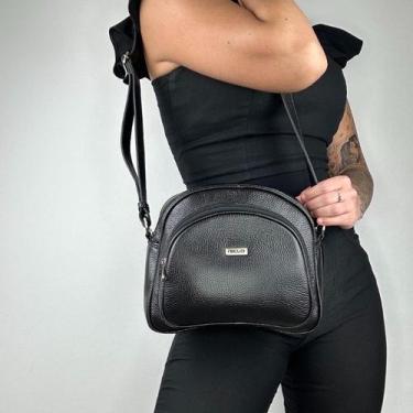 Imagem de Bolsa recuo em couro legítimo b.1046, Preto