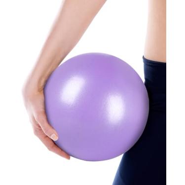 Imagem de ROLYTA Bola de Pilates de 22 cm Pequena Bola de Exercício, Bolas de Core, Bolas de Treino para Barra, Pilates, Yoga, Estabilidade, Treino, Equilíbrio, Fitness na Academia Home Office, Roxo