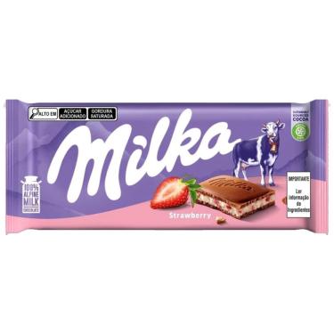 Imagem de Barra de Chocolate com Iogurte de Morango Milka 100g