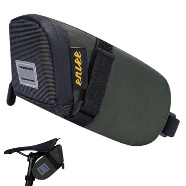 Imagem de ENLEE Bolsa de assento de bicicleta, impermeável, bolsa refletiva para selim de bicicleta, bolsa de armazenamento sob o assento para bicicletas dobráveis de estrada, montanha, grande, verde