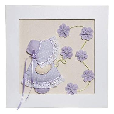 Imagem de Potinho de Mel Quadro Decorativo Camponesa Flores Quarto Bebê Infantil Menina Lilás