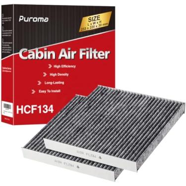 Imagem de Puroma Filtro de ar para cabine com carvão ativado, substituição para CP134, CF10134, Honda & Acura, Civic, CR-V, Odyssey, CSX, ILX, MDX, RDX, AT134 (2 peças)