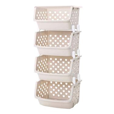 Imagem de Rack de vegetais multicamadas para uso doméstico, cesta de armazenamento de frutas, prateleira de vegetais para cozinha, rack de armazenamento diário para casa (cor: 4 andares) (4 andares) (4 andares)