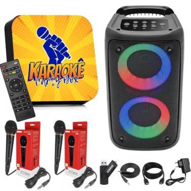 Imagem de Karaoke Party Box Com Pontuação +2 Microfones + Caixa De Som - Karaokê