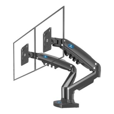 Imagem de Suporte Articulado Duplo para Monitor ON-F180, Braço a Gás, Ajustável, Base para Mesa, Preto