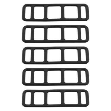 Imagem de LT Easiyl 5 peças espelho dashcam pulseira de borracha 5 furos Rubbe farol traseiro alças para câmera de painel com câmera de visão traseira bicicleta 80 x 24 mm preto