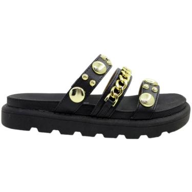 Imagem de Tamanco Feminino Papete Casual Dia a Dia Flatform Metalizado Vizzano 6510.102
