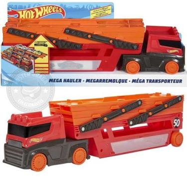 Imagem de Hot Wheels Mega Caminhão Cegonha de Transporte Mattel, Vermelho