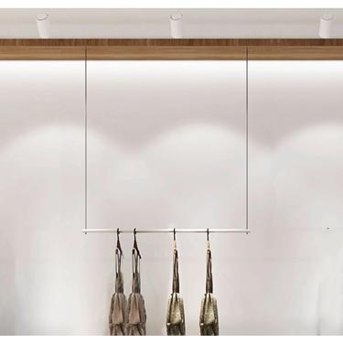 Imagem de Vestuário De Vestuário Rack De Roupas De Altura Ajustável Prateleira De Loja De Roupas Teto Vestido De Noiva Pendurado Rack De Cabide Armazenamento, Prateleira Organizadora De Qu, C, 150cm