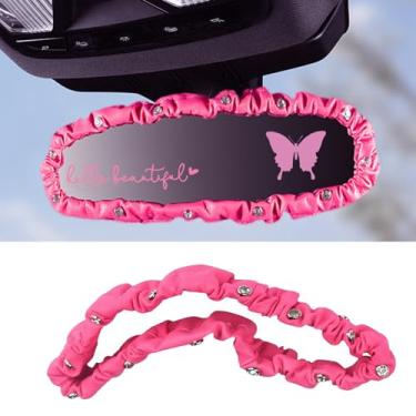 Imagem de Forala Pacote com 3 capas elásticas para espelho retrovisor, couro cristal, protetor de espelho retrovisor automotivo para carro, van, SUV, com acessórios decorativos interiores de carro borboleta