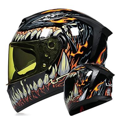 Imagem de TRIPERSON Capacete Integral Para Motocicleta, Aprovado Pelo Dot, Para Motocicletas, Ciclomotores, Motos De Rua, Capacete De Corrida, Masculino E Feminino (Mutations Black Mirror, Médio)