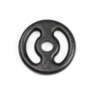 Imagem de Anilha 02kg Vazada De Ferro Pintado Peso Musculação Academia JFIT
