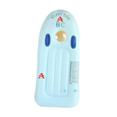 Imagem de UGPLM Crianças Infláveis ​​Surfboard Surf Surf Body Board, com alças, portáteis e infláveis ​​de água da piscina flutuando para a festa de verão da piscina, Azul