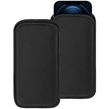 Imagem de Bolsa para celular de neoprene compatível com Apple iPhone 16 Pro Max 16 Plus Galaxy S25 Ultra S25+ S24 FE A16 A35 A55 Pixel 9 Pro XL OnePlus 13 13R (grande, cabe com capa fina)