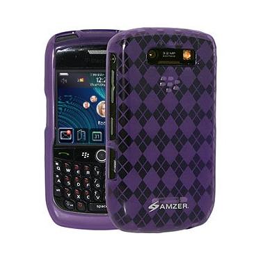 Imagem de Amzer Capa Luxe Argyle Skin Case Capa protetora de tela combo para BlackBerry Curve 8300 - Rosa choque