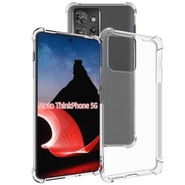 Imagem de USTIYA Capa para Motorola Moto ThinkPhone Transparente TPU Quatro Cantos Capa Protetora Transparente Macia