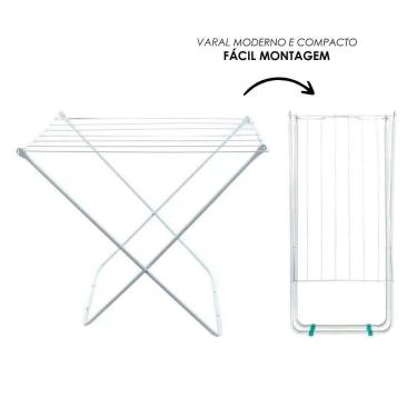 Imagem de Varal De Chão Portátil Praticidade E Qualidade Sem Ocupar Muito Do Espaço