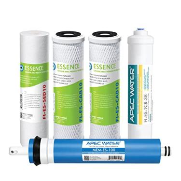 Imagem de APEC Water Systems FILTER-MAX-ES100 100 GPD Conjunto completo de filtros de substituição de alta capacidade para sistema de filtragem de água de osmose reversa estágio 1-5