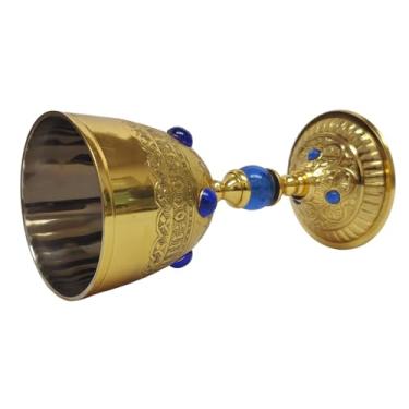 Imagem de Cálice de latão banhado a ouro 250 ml 18 cm