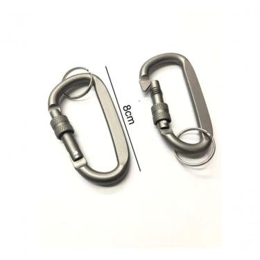 Imagem de Kit 12 Chaveiro Mosquetão 3017 Metal Alumínio Fumê