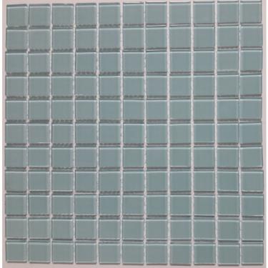 Imagem de Pastilha De Vidro Quadrados De 2,5cm Cristal Glass Mosaic 30cmx30cm (placas) Azul Claro