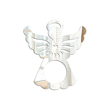 Imagem de Porta Guardanapo Anjinho Espelhado Kit Com 4 Peças 7cmx8cm - Cria Arte Laser Prata